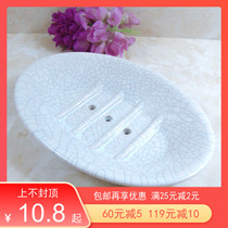 Ceramic soap dish Soap holder Soap box with drain crack glaze craft soap dish Hotel club soap dish