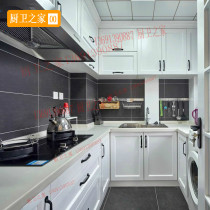 Customized cabinet overall quartz stone American molded door panel European style simple modern style kitchen cabinets customized