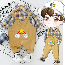 Male Baby Spring Autumn Clothing Suit Foreign Air Girls Clothes 2020 New Toddler Children Clothing Lining Back Belt Pants Two Sets