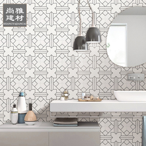 Nordic style tile toilet bathroom kitchen toilet wall tile floor tile simple modern white brick non-slip brick