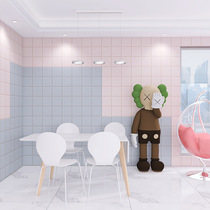 Imitation tile Lattice Bamboo Wood Fiber Integrated Plate Waterproof Moisture-proof Quick-fit buckle plate Milk Tea Shop Color geometric protective wall