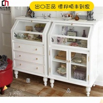 Japanese-style small side cabinet Drawer locker Kitchen bedroom storage cabinet Tea cabinet Glass display cabinet