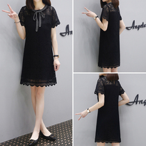 Europe station 2021 summer new lace dress women loose thin MM large size fashion temperament straight skirt
