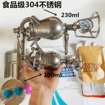 Old-fashioned popcorn machine grain amplifier traditional small corn flower hand-wagged stainless steel