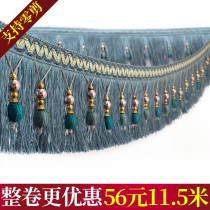 ( supports zero shear )A encrypted 10cm curtain lace tassel hanging spike decorative lace golden bead beard 12 meters