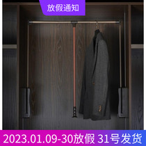 Wardrobe pull-down clothes rail cloakroom hanger pull-down rod lifting telescopic clothes passer wardrobe hardware accessories