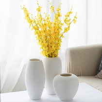 Modern simple white ceramic TV cabinet Large Vase ornaments living room flower arrangement dry flower flower flower decoration simulation flower decoration