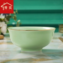 Jingdezhen ceramic noodle bowl large celadon bowl single household dish set ramen bowl set ramen bowl big soup bowl not hot