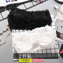 Lace sexy chest bottom anti-light gathering sexy breast wrap bra short womens non-slip strapless underwear