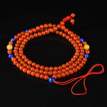 18 98 gr finely crafted design South red agate with honey wax gold stone necklace