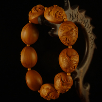 Xie Qinghua carved Dapeng Spread Wings Qi bamboo core carving Zhoushan olive walnut carving Su Gong handmade new hand string