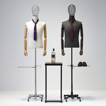 Male model props half-length hollow head clothing store model shelf display suit suit custom human body body