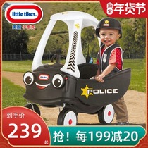 US imported small Tek childrens small police car can take a human baby RV four-wheel taxi playground toy car