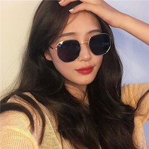 2020 New Tide Korean metal frame sunglasses ins anti ultraviolet street shot round face thin net red sunglasses