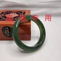 Beautiful natural Xiu jade bracelet through shiny stone Jia Cuitian green frozen flowers jade Old jade 180 bracelet boutique l Liao yanghong