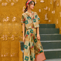 2019 new smart smoked skirt French platycodon skirt temperament high-end retro two-piece long dress women summer