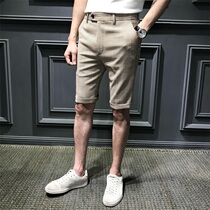 Rich bird summer shorts mens Korean version of the slim fashion plaid five-point suit pants trend free ironing straight casual pants