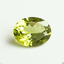 2 44 Clay yellow green olive stone ring face oval naked stone fire color sparkling crystal clean