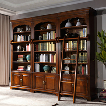 Xi Sheng Furniture American Combined Bookcase Solid Wood With Door Eurostyle Bookcase Free Combination Retro Bookshelf Book Room Cabinet