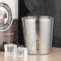 Range Rover outdoor pure titanium double beer glass wide mouth travel home camping straight drink cup ultra light portable cup 180ML