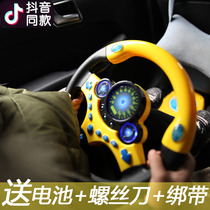 Shake-in-the-same child steering wheel emulation simulates steering wheel music light horn 1-3-year-old toy