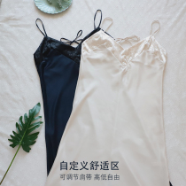 Swaying posture) S001 export Korea simulation silk can be worn outside the home suspender nightgown