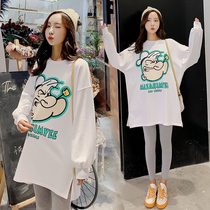 Pregnancy Woman Dress Autumn Winter Clothing Suit 2022 New Pregnant Womens Wee Clothes Long winter plus velvet blouse Womens spring and autumn jacket