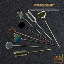 Bar bartender with stainless steel cocktail pin Cocktail sign Martini Wine sign Wine pin Cocktail Olive sign