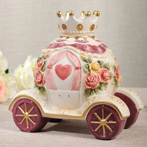 Ceramic Pink Ensemble Teenage Hearts Savings Jars Princess Rose Crown Wagon Deposit Money Pot Fairy Tales Money Pot Accessible
