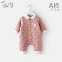 Infant conjoined clothes winter clothes thickened newborn clothes cotton warm baby winter cotton-padded clothes