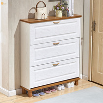 Wall shoe cabinet ultra-thin tipping bucket 24cm thick access door integrated Wall small narrow door rear simple oblique type