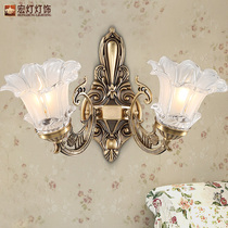 All copper American living room wall lamp Country garden wall lamp background wall lamp stairlighting European type simple wall lamp