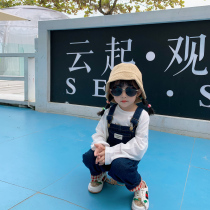 Girls jeans 2021 Spring and Autumn New Baby loose girls children Korean back strap Joker pants