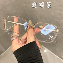 Transparent Tea Thins ultra light nearsightedness Eye frames Womens large face Editable lenses Degrees Han version Tidal Eyes Frame Male