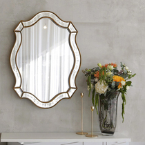 European vintage bathroom bathroom wash mirror bedroom dresser cosmetic mirror living room porch decorative mirror wall hanging