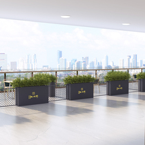 Outdoor rectangular combination wrought iron fence flower box grid flower trough Cafe milk tea shop fence restaurant partition