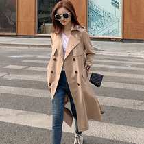 Windbreaker womens mid-length 2021 spring and autumn new waitmore Korean khaki loose over-the-knee popular jacket women