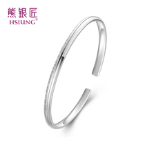 Bear silversmith sterling silver bracelet female 999 foot silver student silver bracelet thin girl Sterling Silver Lady opening to girlfriend