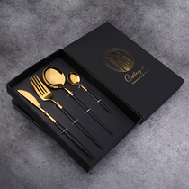 Steak knife and fork plate set Western Nordic two-piece set Storage box Full set spoon ins wind tableware cute