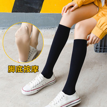 Black half-leg mid-height stockings Womens autumn and winter thin feel good quality ins half velvet socks