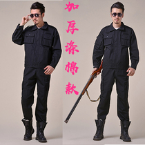 Security as a training suit Mens black camouflawreen suit woman for training clothes mens winter training clothes suit thickened