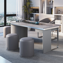 Light luxury Rock board Tea Table Table and Chair combination modern home office kung fu tea table table multi-functional integration