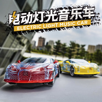 Kids Electric Universal Transparent Toy Police Car Boy Gift Racing Car Simulation Inertial Sports Car Model Light Music