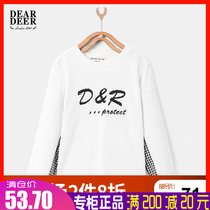Di Deer Boys Long Sleeve T-Shirt 2019 Spring New Cotton Plaid Casual Top Children Joker T-Shirt