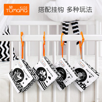 Rabbit moms newborn baby teaches early to tear up and can bite 0-6 months on paper visual cognition black and white cloth book