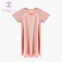 tinge new breathable nightdress women cotton short sleeve plus size women's home clothing sexy pajamas women's summer thin