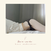 Rose rosée can be sweet Black sexy lace briefs for women lace-up panties with straps on both sides