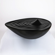 Water drop cylinder pattern ornaments living room lobby front desk sculpture artwork decoration glass steel black custom-made