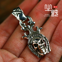 Bill Wall Leather BWL Horseshoe Skull Skull 925 Pure Silver Man