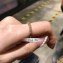 chichikivi silver plated 18K real gold wave row Diamond ring flash niche ins European and American Japanese full diamond zircon ring